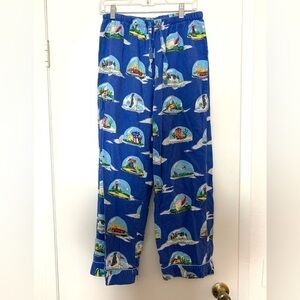 Nick and Nora Snow Globe States Pajama Pants Alaska Washington Pennsylvania Blue